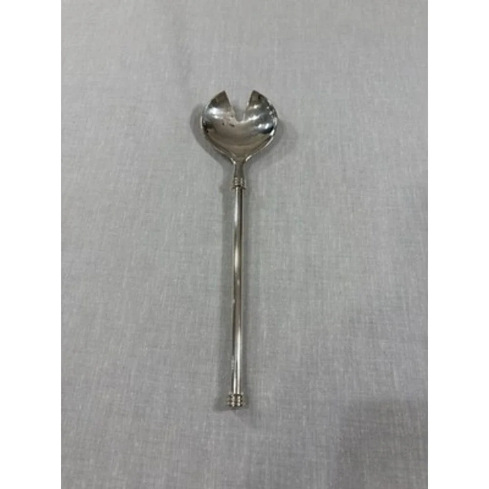 Vntg Silver Plated Serving Spoon Mid Century Modern Made In Italy